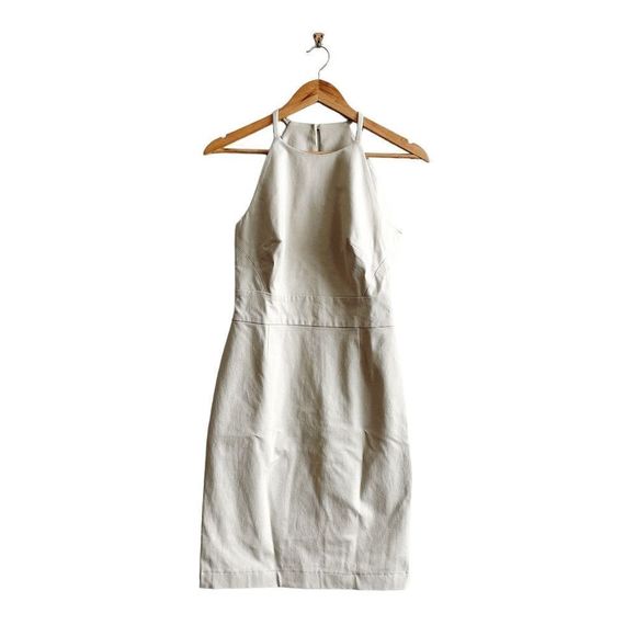 Banana Republic Womens  Dress Halter Spaghetti Strap Cream Summer Ivory - Picture 1 of 8